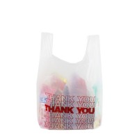 Quality Guaranteed Supermarket Use Custom Printed Thank You Plastic T-shirt Bag